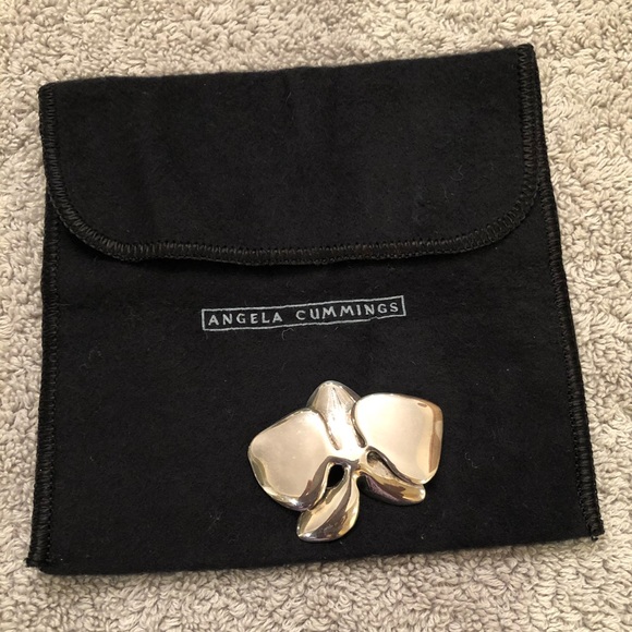 Angela Cummings 925 Sterling Orchid Brooch Pin - Picture 1 of 5